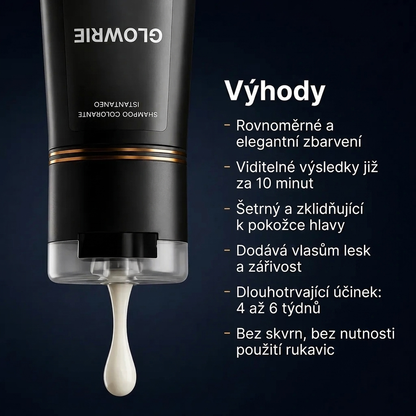 Okamžitý barvicí šampon na zakrytí šedivých vlasů za 10 minut, bez námahy GLOWRIE