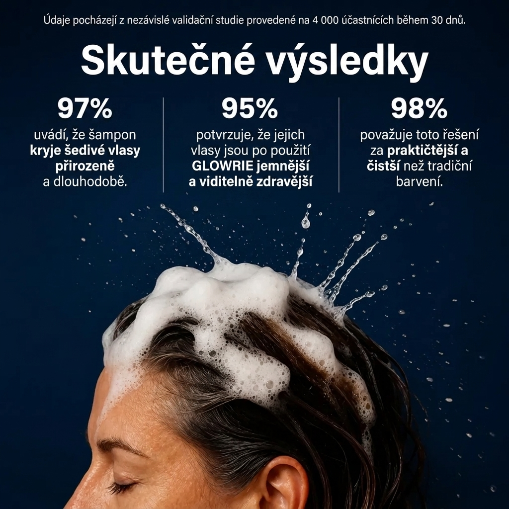 Okamžitý barvicí šampon na zakrytí šedivých vlasů za 10 minut, bez námahy GLOWRIE