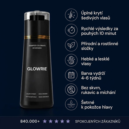 Okamžitý barvicí šampon na zakrytí šedivých vlasů za 10 minut, bez námahy GLOWRIE